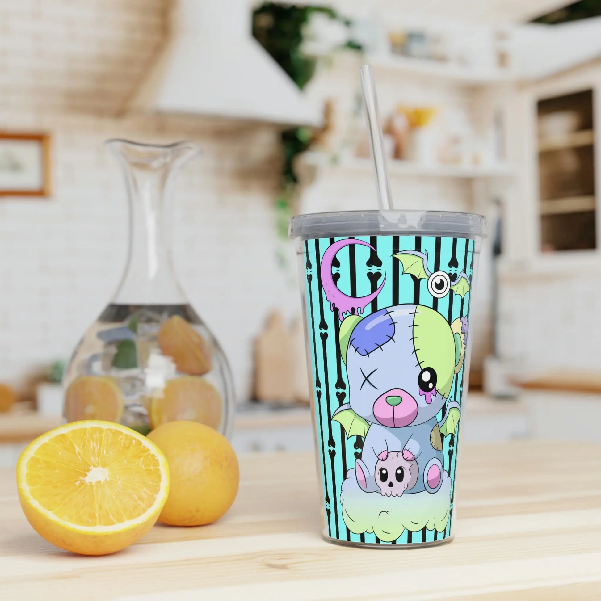 Pastel Goth Cute Bear Tumbler