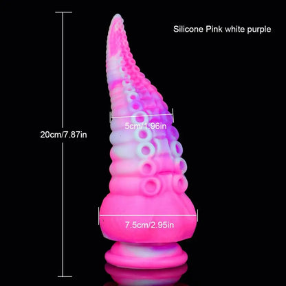 Large Silicone Tentacle Dildo (Colors) Silicone Pink white