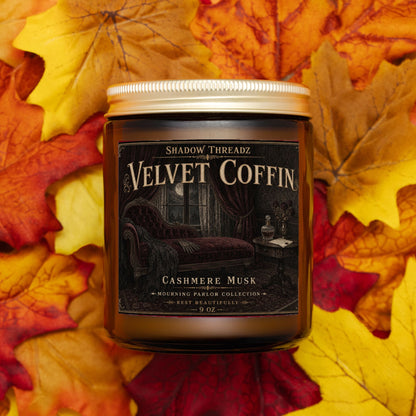 Velvet Coffin Candle 9oz
