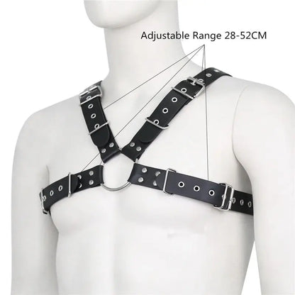 Leather Chest Harness Green