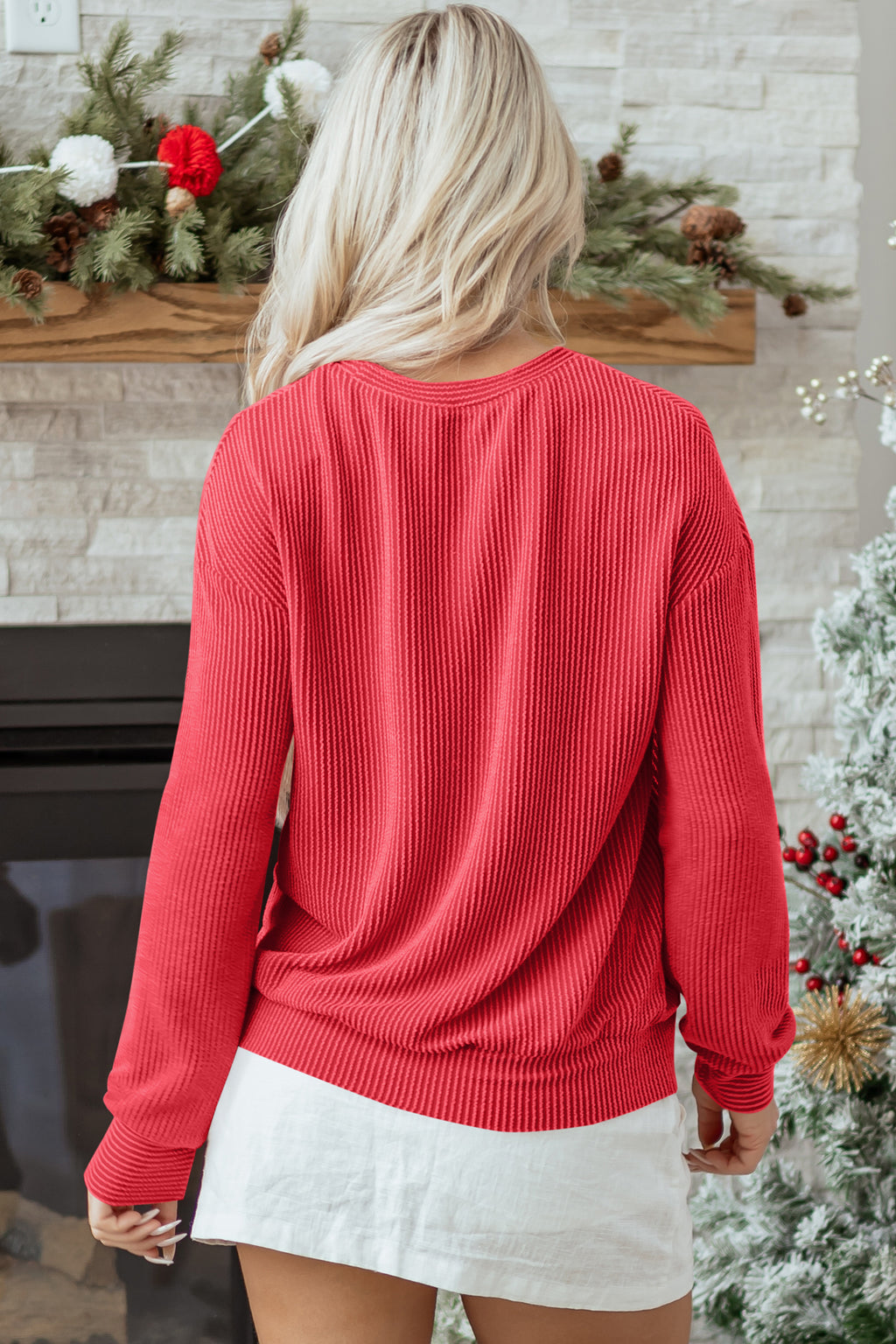 Merry & Bright Rib Knit Top (Colors)