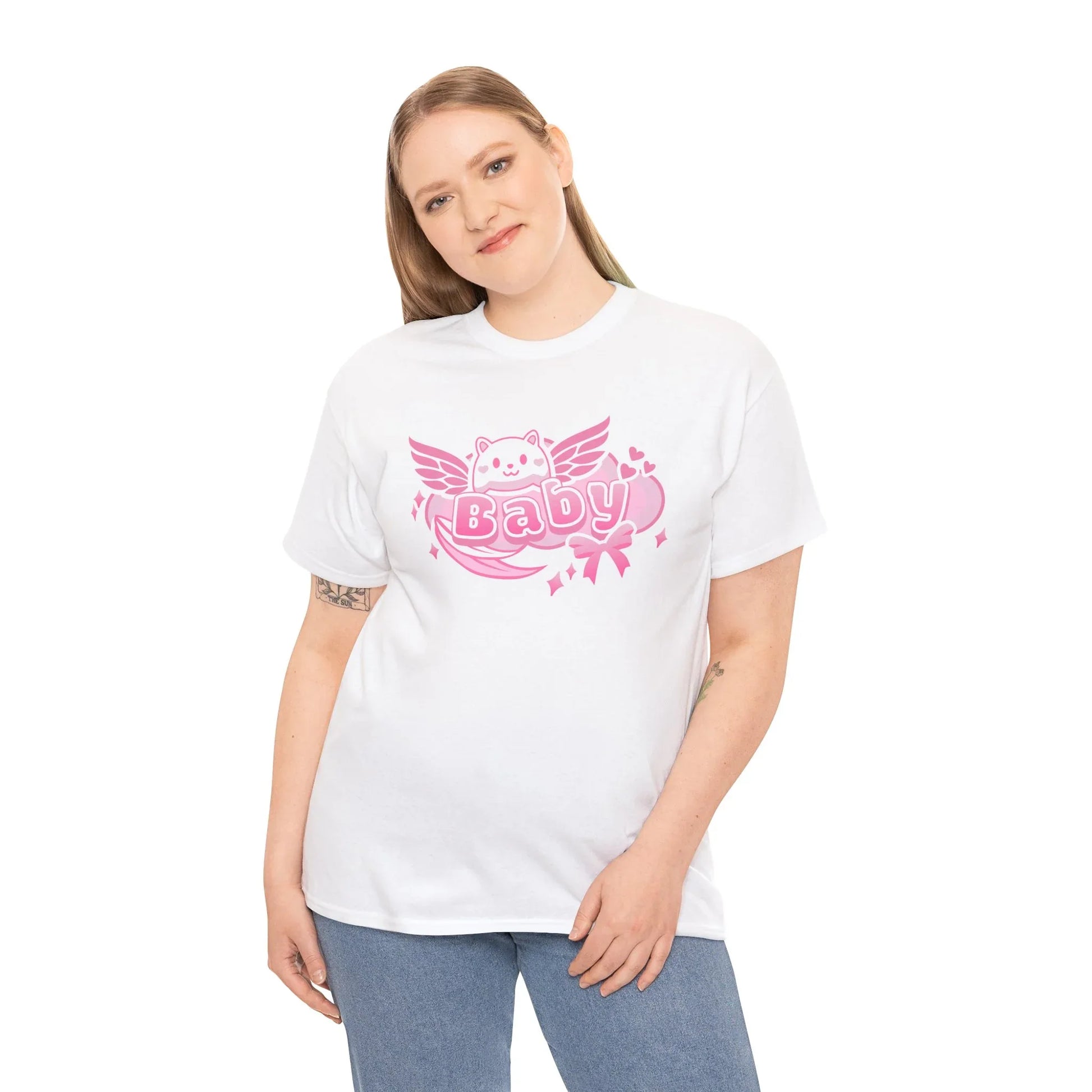 Soft Baby Pink Wings Play Tee - Puppy's Aesthetics