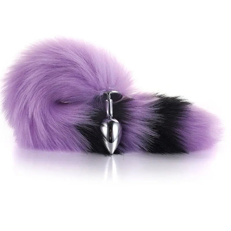 Kawaii Pink & Black Anal Tail (28 Colors) Purple Black