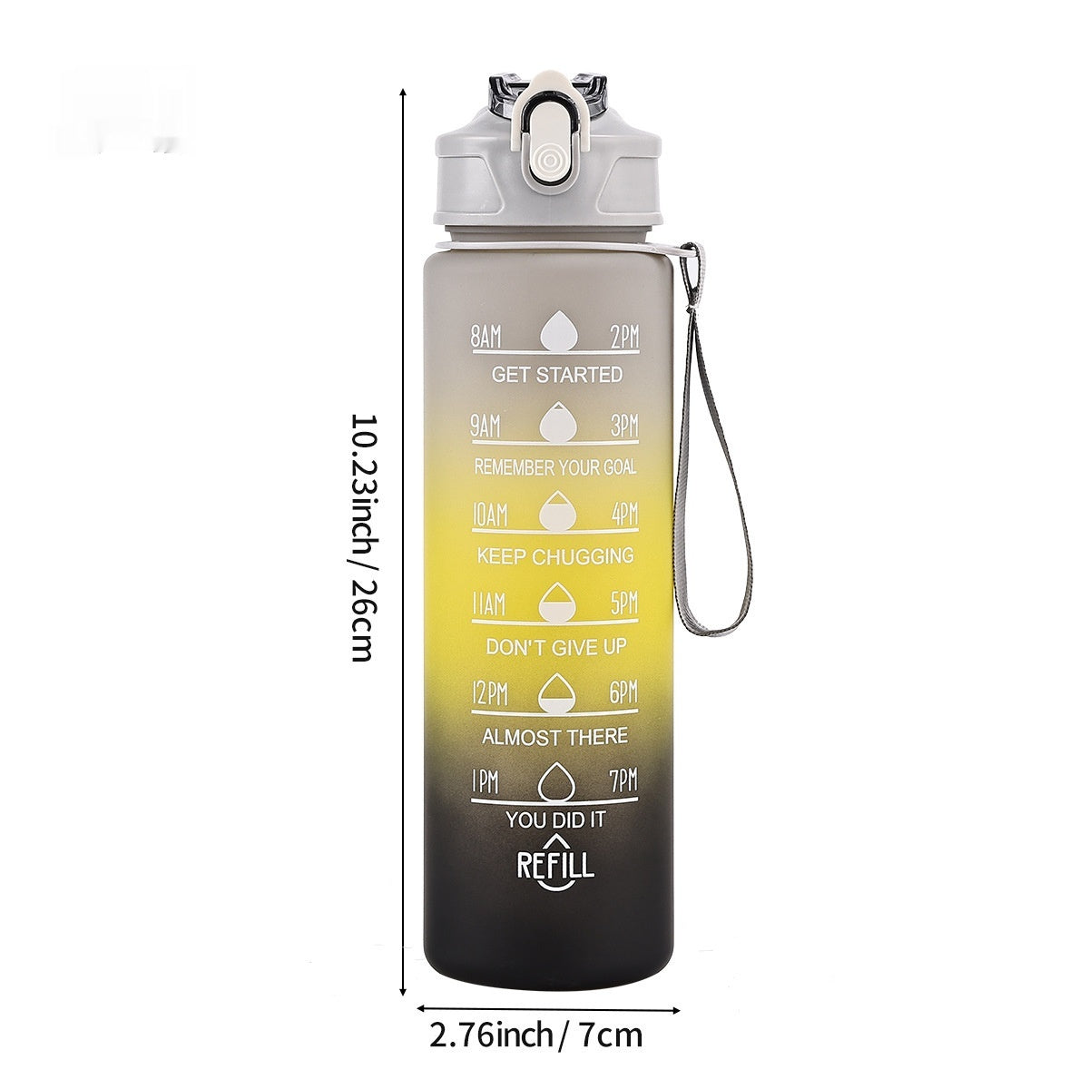 Frosty Glow Gradient Straw Cup – 700ml Motivational Sipper