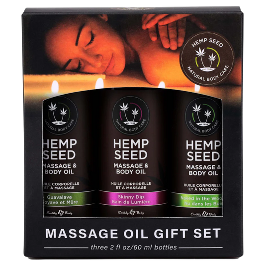 Earthly Body Hemp Seed Massage Oil Gift Set
