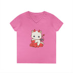 Lil Devil Cat V-Neck Play Tee - Puppy's Aesthetics