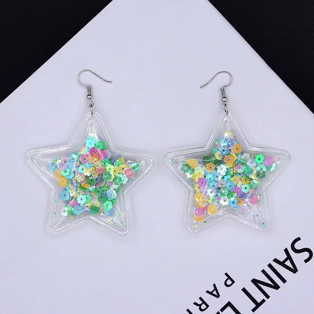 Kawaii Transparent Dangle Drop Earrings (Colors) 3