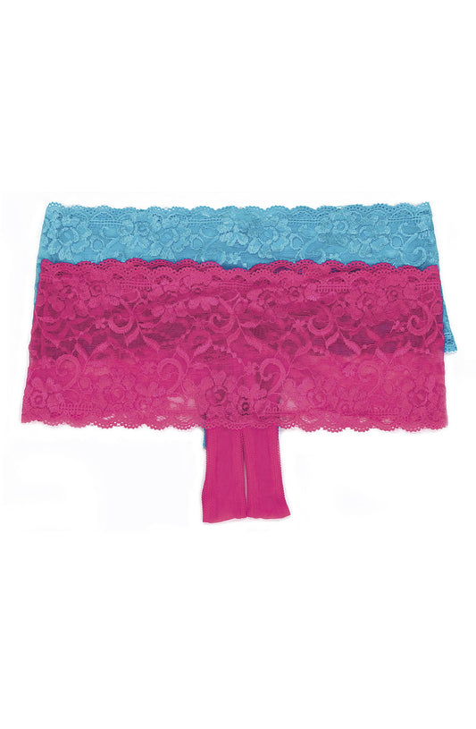 Stretch Lace Boy Short (Turquoise)