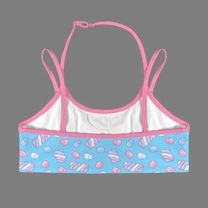 Candy Marshmallow Double Strap Sports Bra