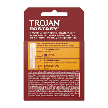 Trojan Ultra Ribbed Ecstasy - 3 Pack