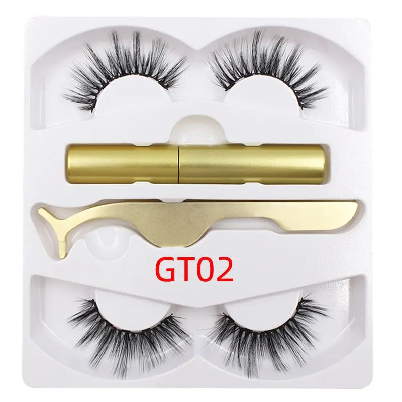 Magnetic Liquid Eyeliner & Eyelashes Set Gold Gt02 style