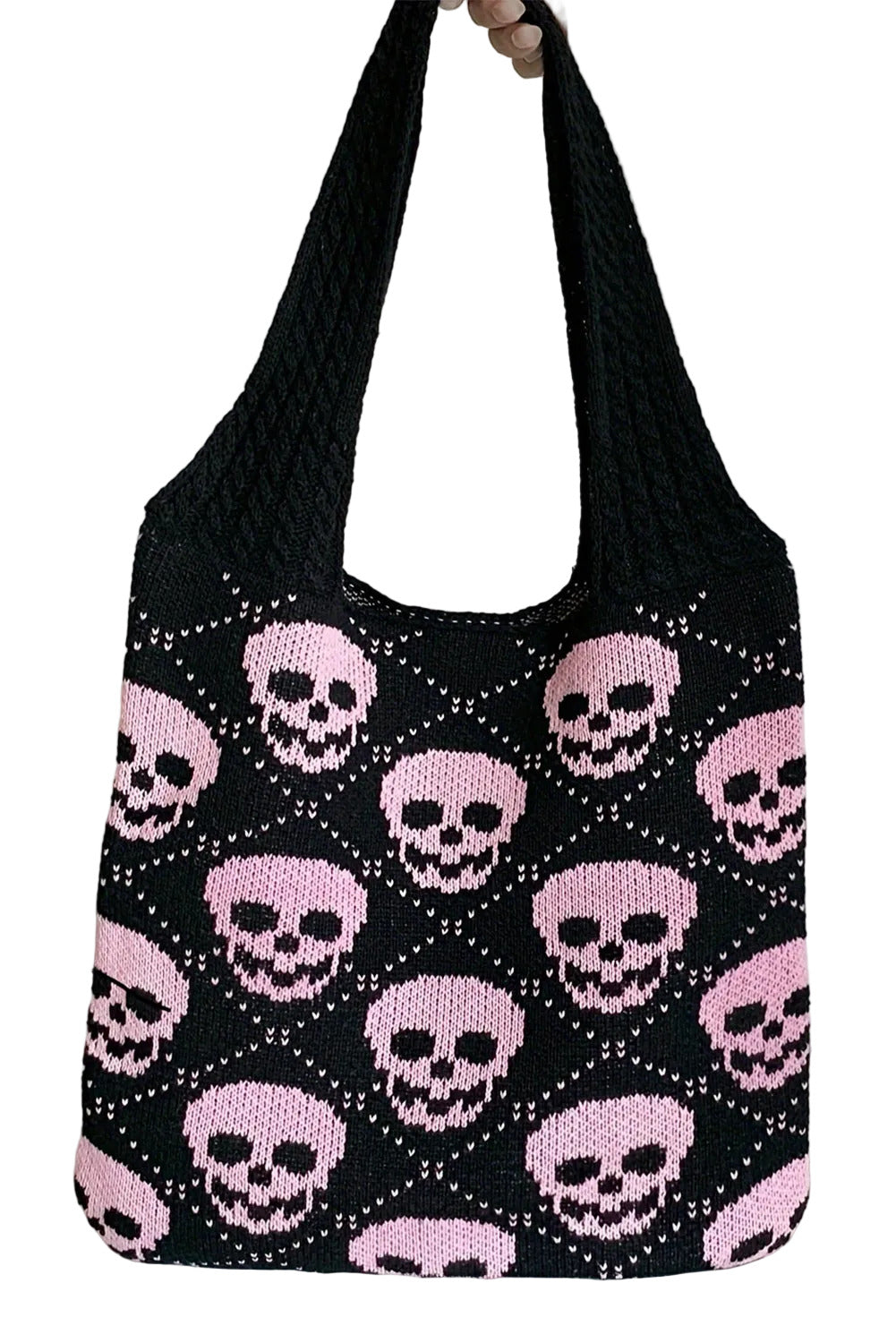 Pink Bones Knit Shoulder Bag