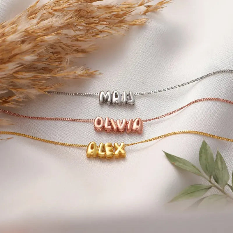 Bubble Love 3D Name Necklace