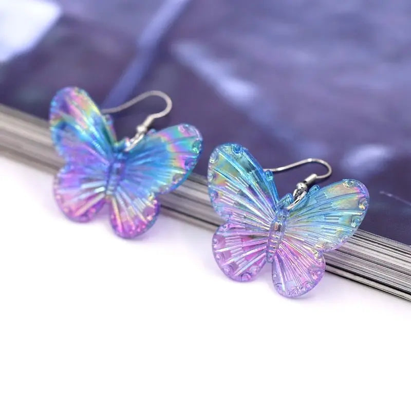 Multicolor Butterfly Earrings E8110b