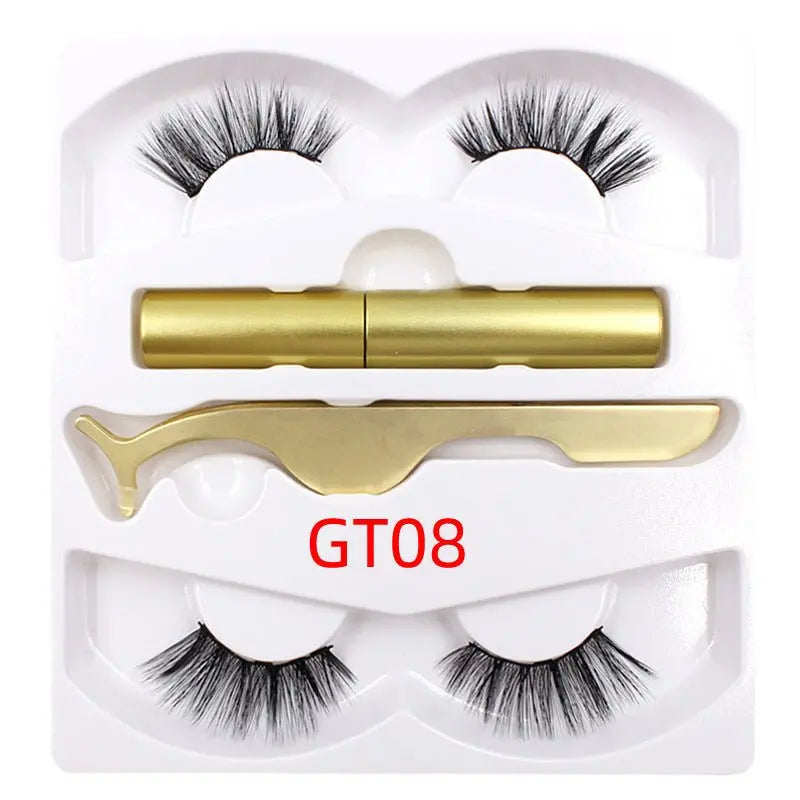Magnetic Liquid Eyeliner & Eyelashes Set Gold Gt08 style