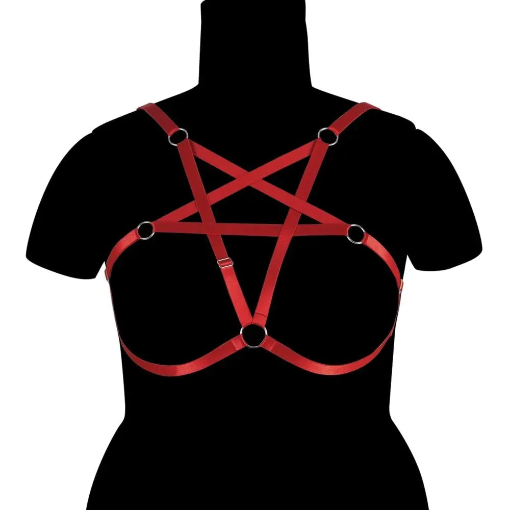 Pentagram Plus Chest Harness wine red One Size
