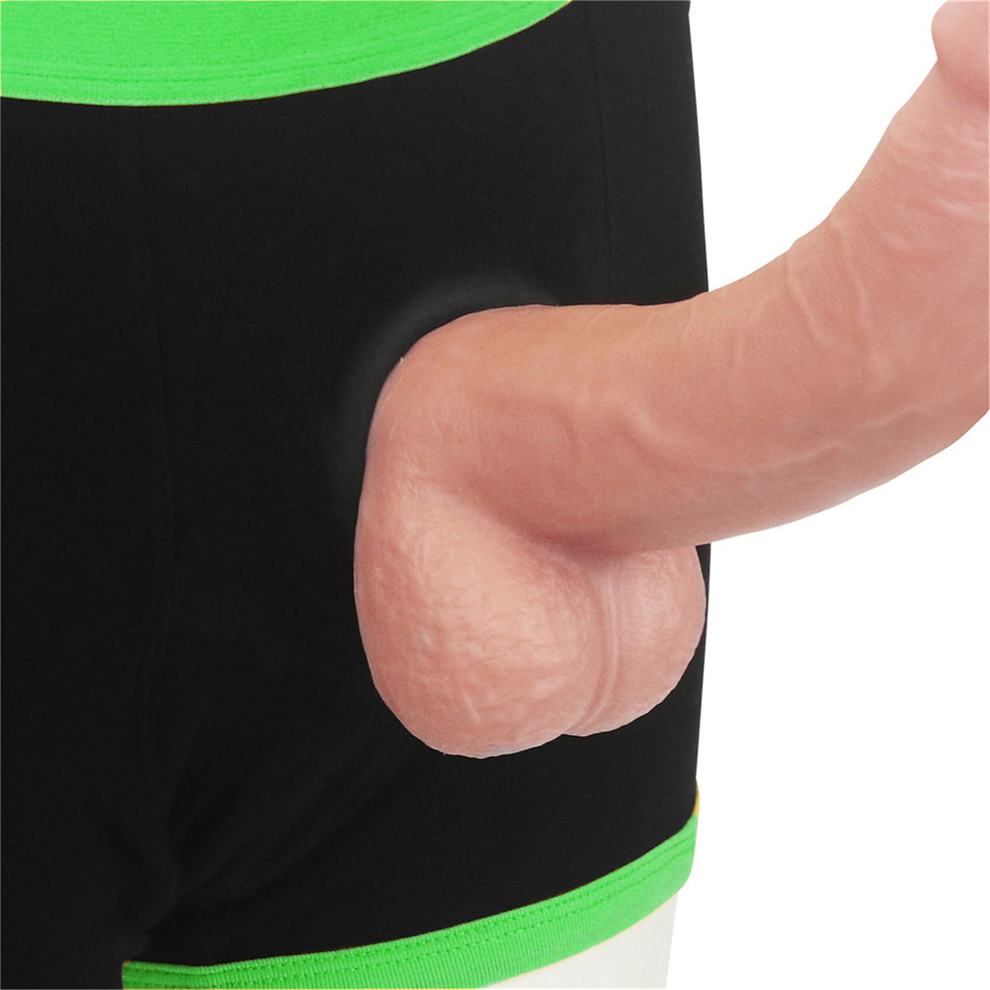Get Lucky Strap-on Black/green Boxers - Xl/xxl