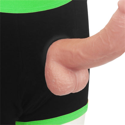 Get Lucky Strap-on Black/green Boxers - Xl/xxl