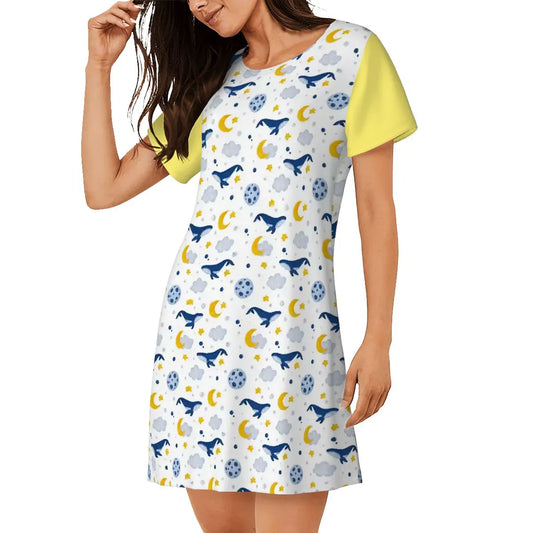 Sleepy Whale Dreams Soft Nightgown - Puppy's Aesthetics