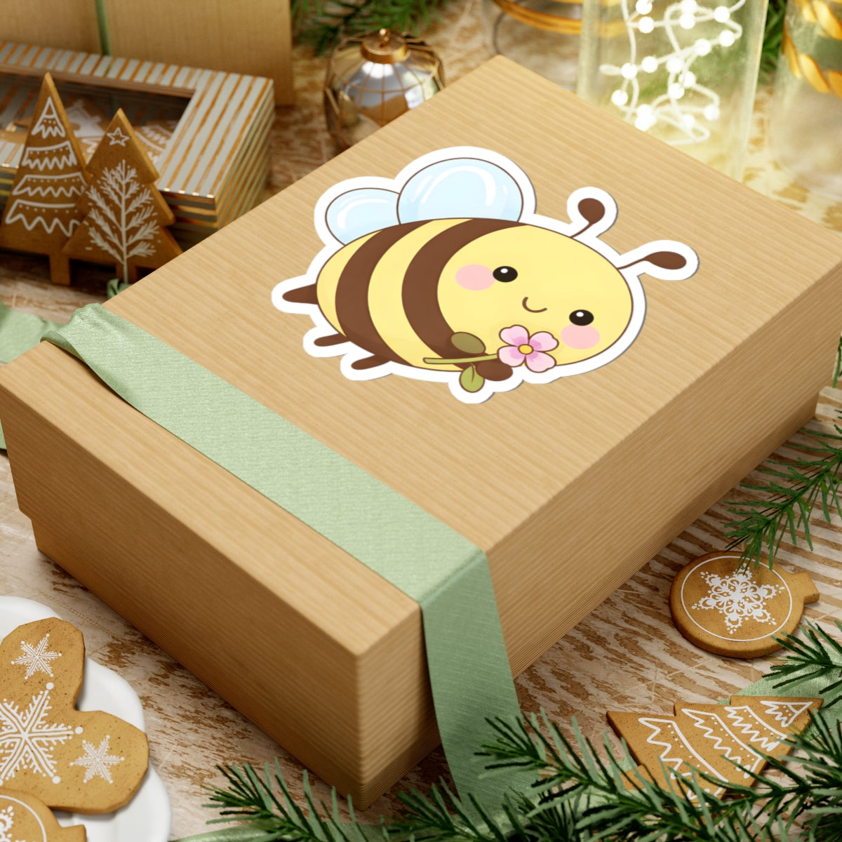 Cute Chubby Bee Kiss-Cut Sticker - Puppy's Aesthetics
