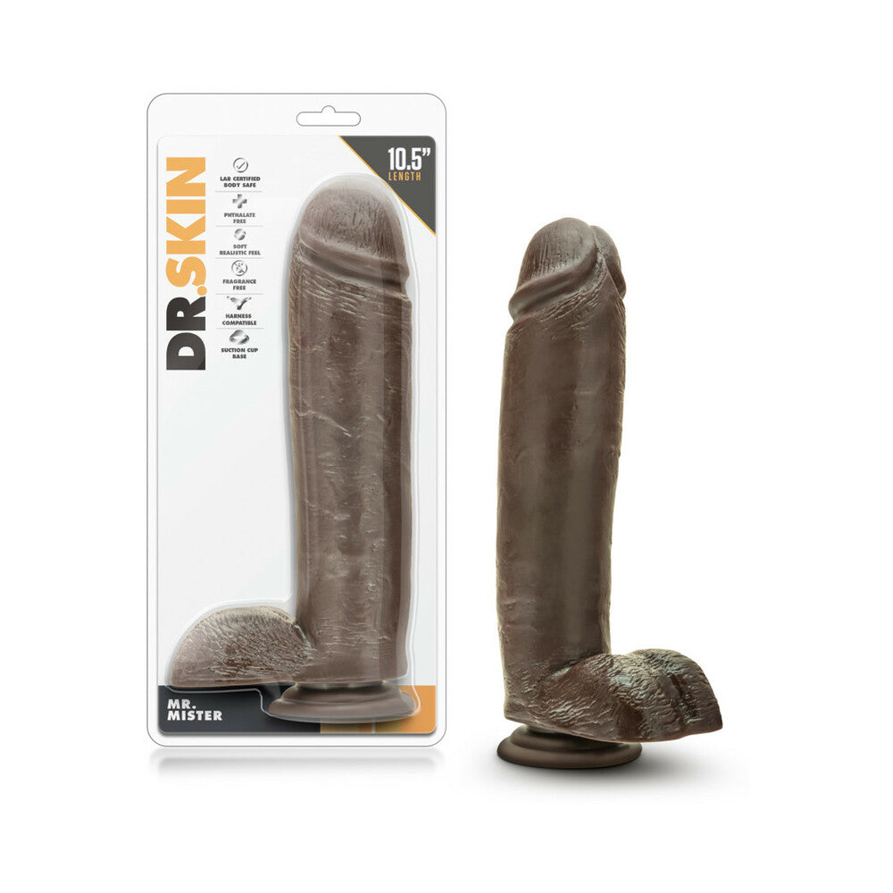 Dr. Skin Mr. Mister Realistic 10.5 " Dildo with Balls Brown