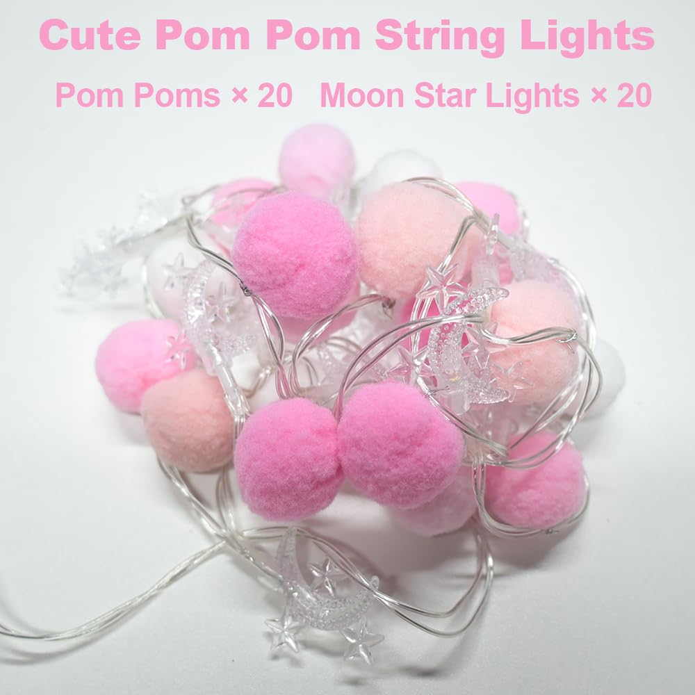 Moonbeam Pom-Pom Fairy Lights - 6.56ft 20 LED