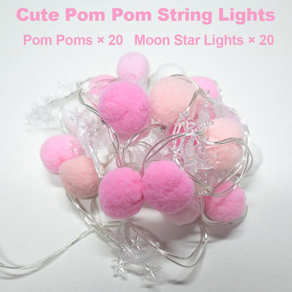 Moonbeam Pom-Pom Fairy Lights - 6.56ft 20 LED