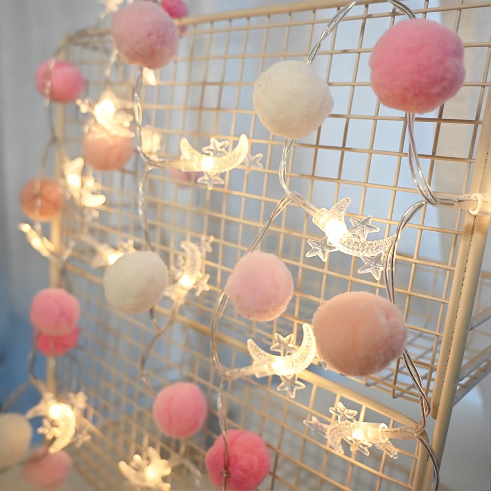 Moonbeam Pom-Pom Fairy Lights - 6.56ft 20 LED