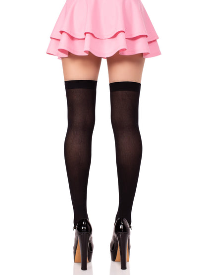 Crossbone Opaque Thigh Highs Stockings