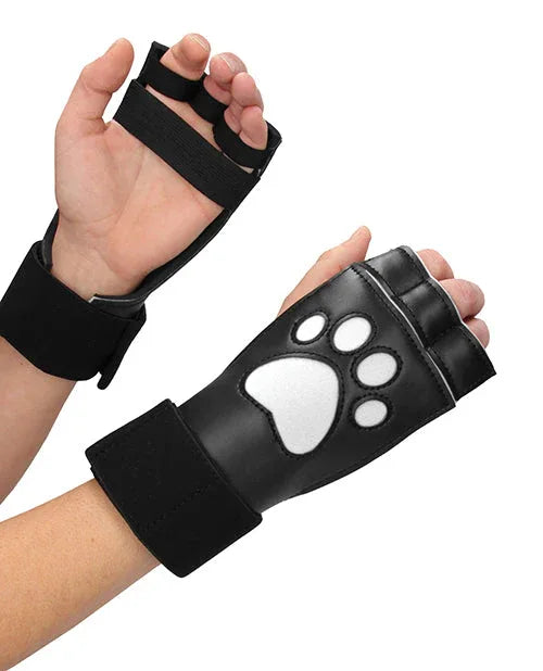 Shots Ouch White Puppy Play Gloves - Puppy's Aesthetics