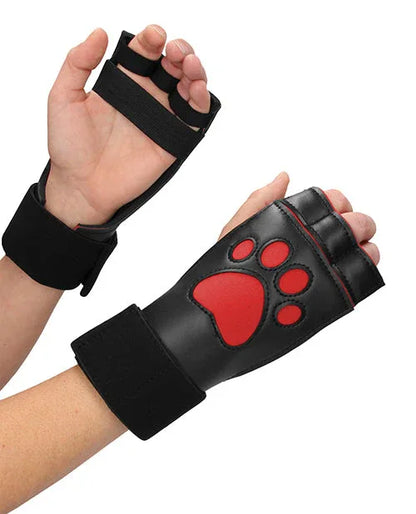 Shots Ouch Red Puppy Play Gloves - Puppy's Aesthetics