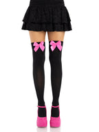 Kay Opaque Bow Thigh Highs