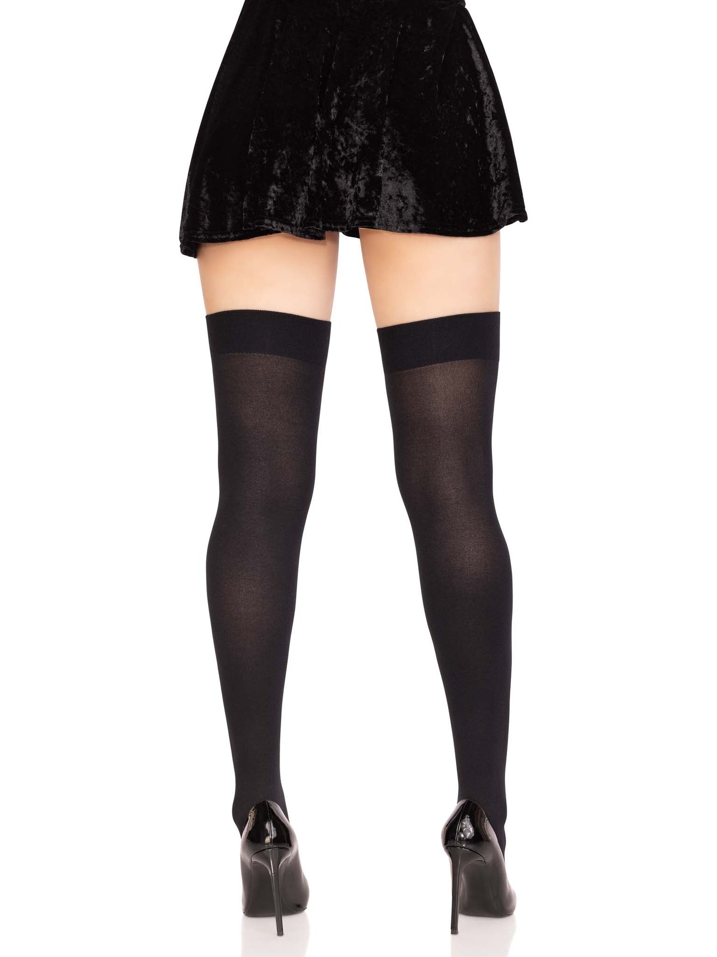 Kay Opaque Bow Thigh Highs