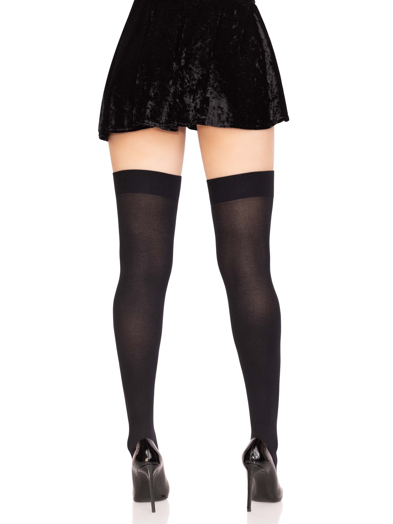 Kay Opaque Bow Thigh Highs