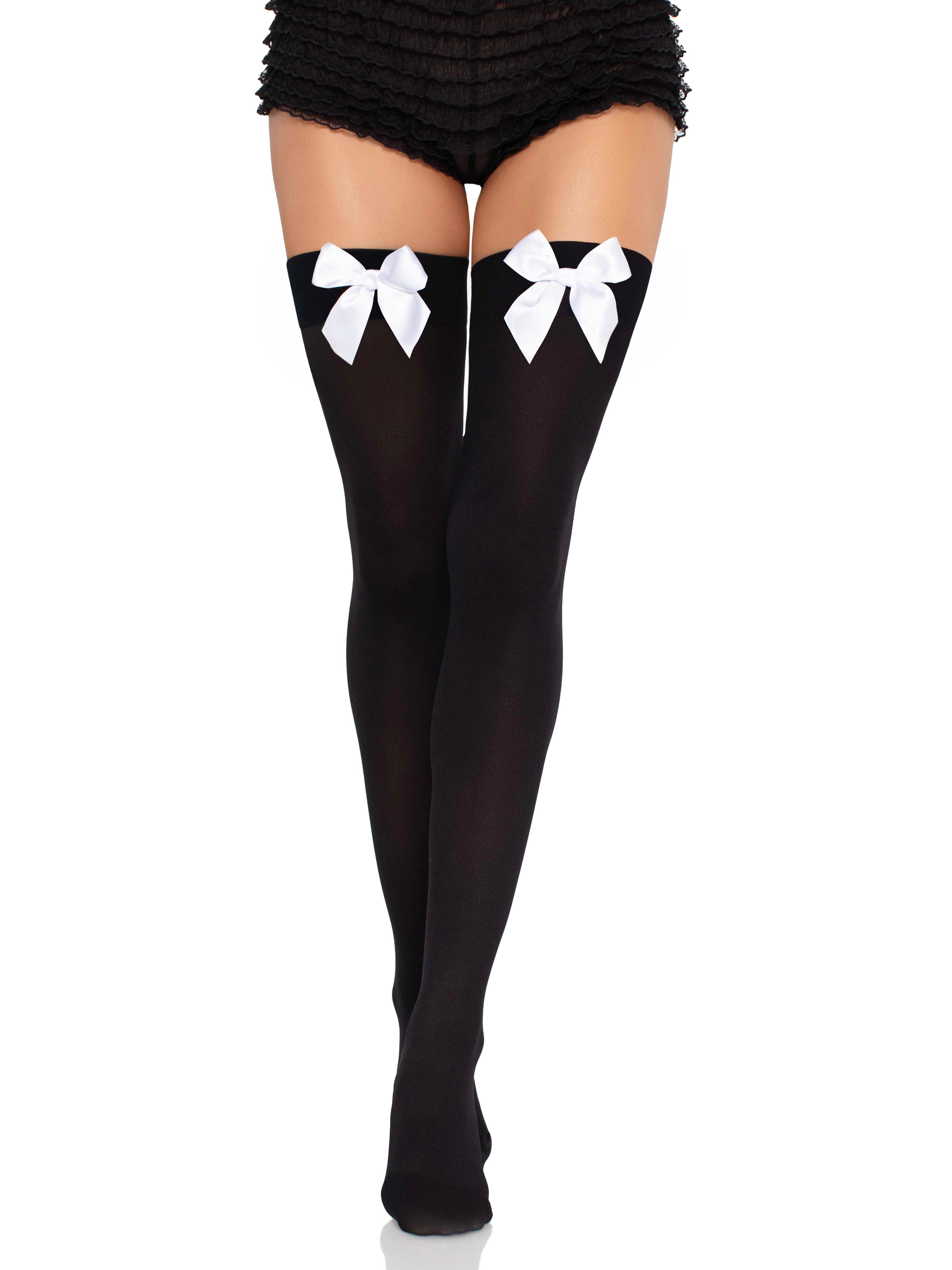 Kay Opaque Bow Thigh Highs