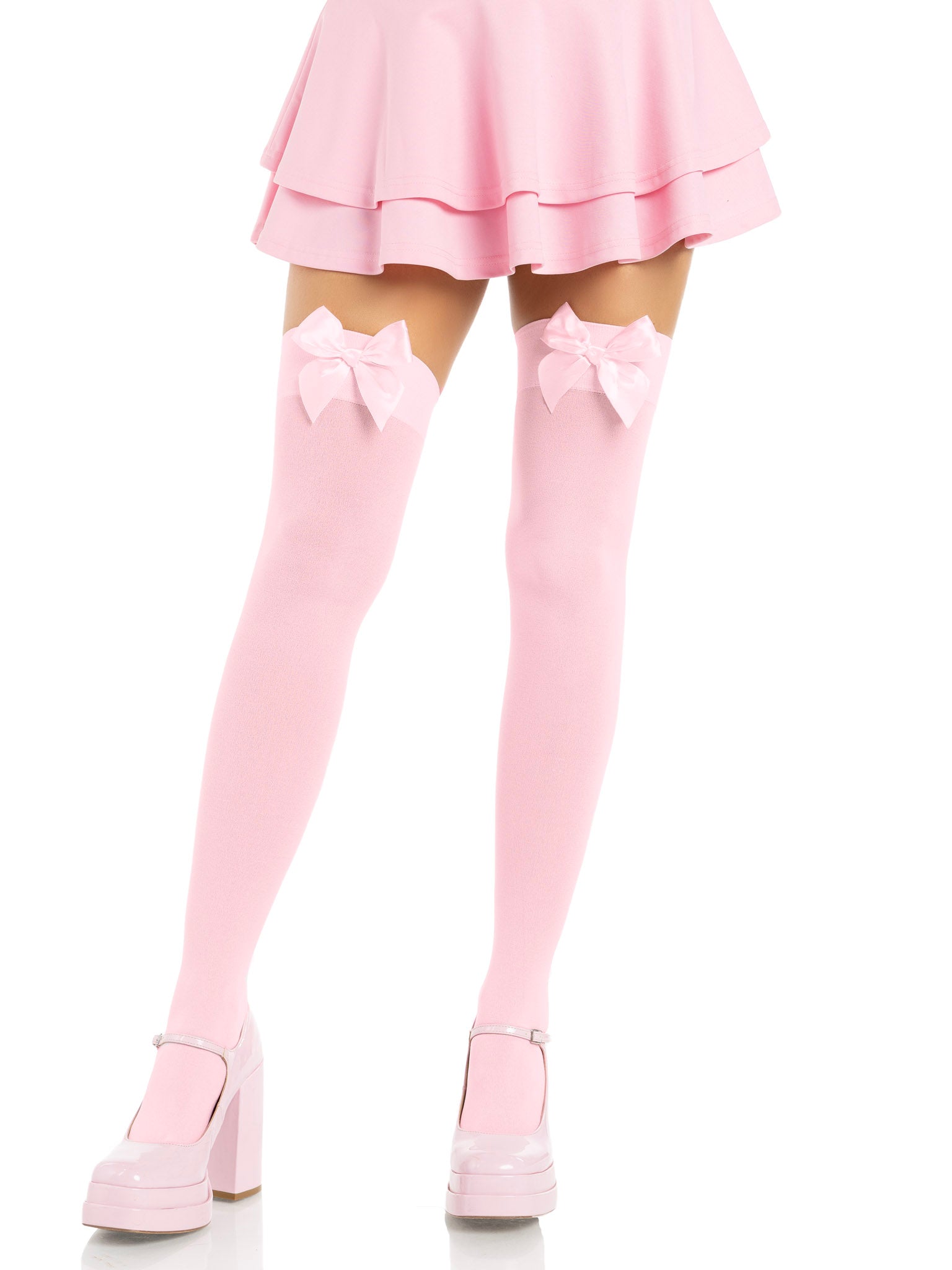 Kay Opaque Bow Thigh Highs