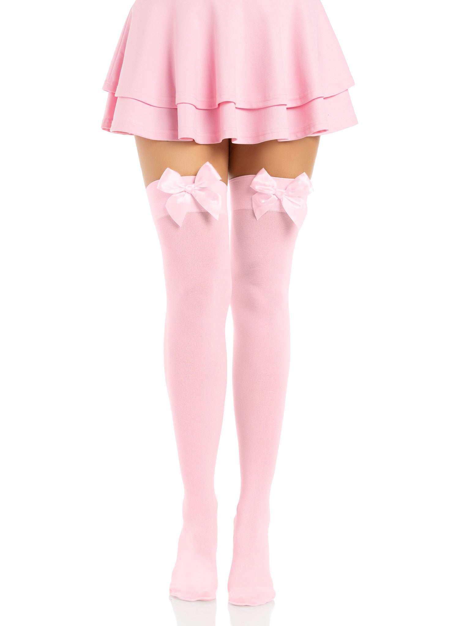 Kay Opaque Bow Thigh Highs