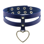 PU Leather Heart Pendant Collar (Colors) - Puppy's Aesthetics