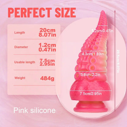 Large Silicone Tentacle Dildo (Colors) Silicone pink