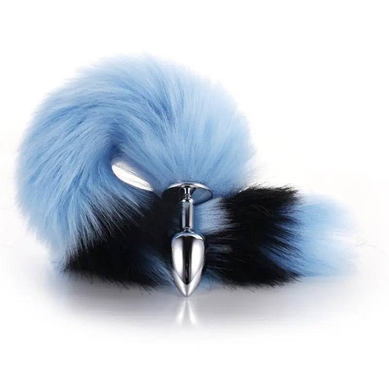 Kawaii Pink & Black Anal Tail (28 Colors) Blue Black