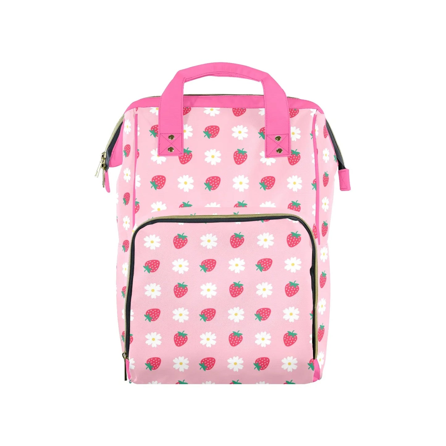 Strawberry Plaid Large Diaper Bag - Puppy's Aesthetics