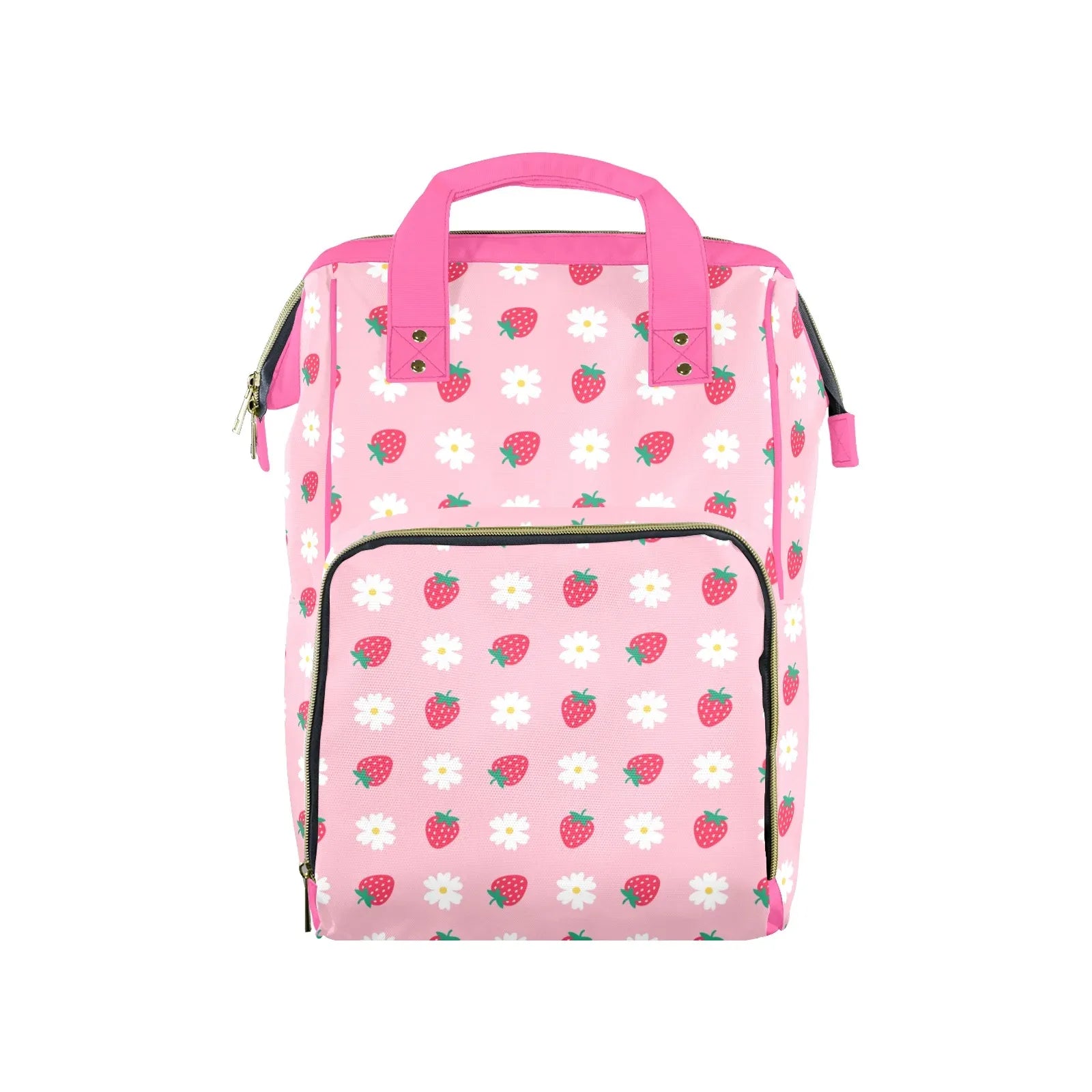 Strawberry Plaid Large Diaper Bag - Puppy's Aesthetics