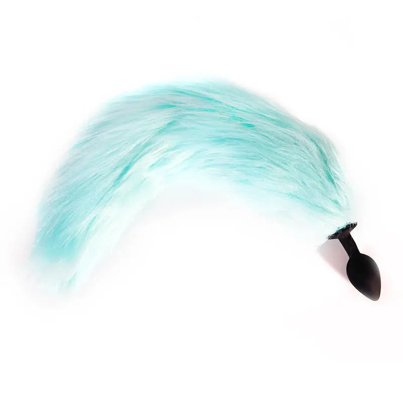 Luminous Fox Tail Anal Tail Silicone Long Blue