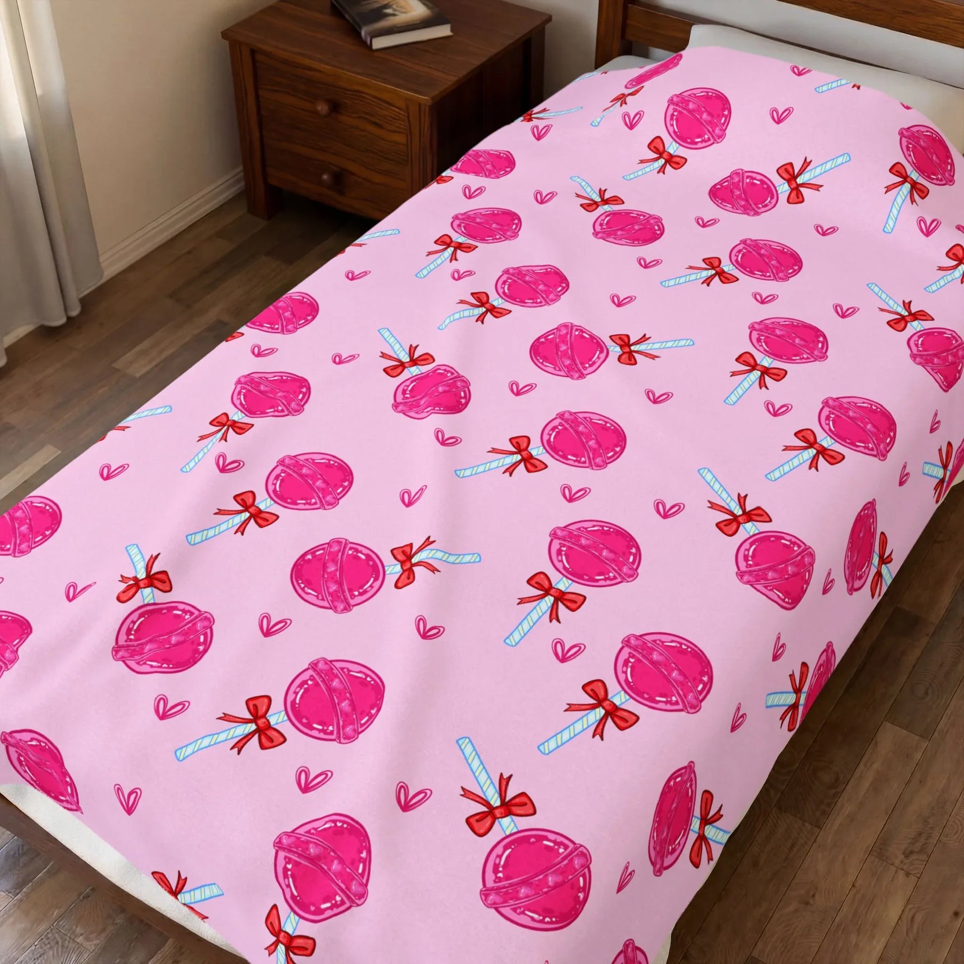 Pink Lollipop Velveteen Plush Blanket - Puppy's Aesthetics