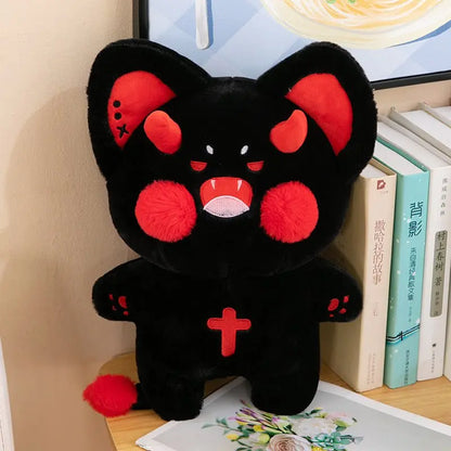 Kawaii Demon Kitty Soft Plushie Red