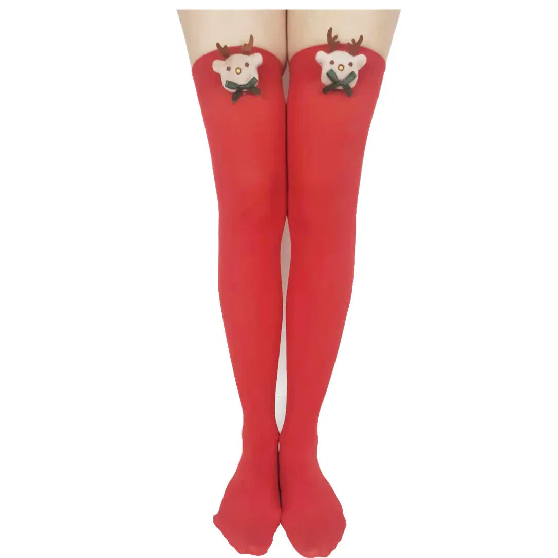Reindeer Kissy-Thigh Stockings - Puppy's Aesthetics