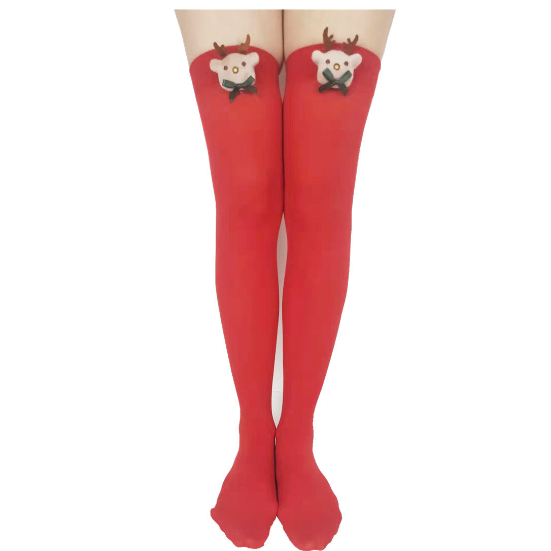 Reindeer Kissy-Thigh Stockings
