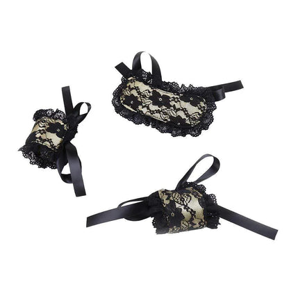 Lace Dreams Blindfold & Cuffs Set - Puppy's Aesthetics