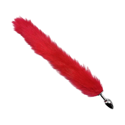 Crimson Mischief Fox Tail Steel Plug