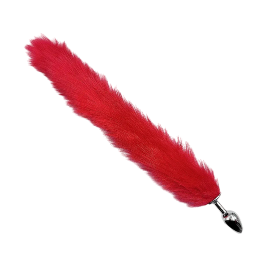 Crimson Mischief Fox Tail Steel Plug